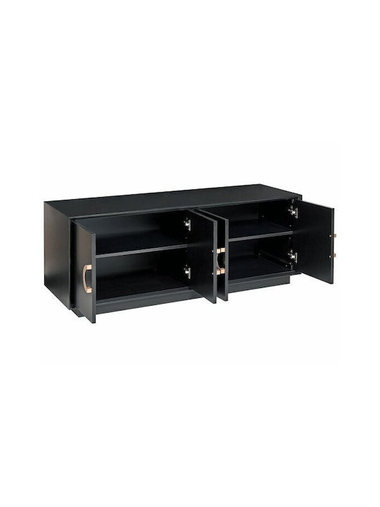 Sideboard Berwyn 524 made of Wood & Metal Black Velvet-Black Metal 120x40x46cm