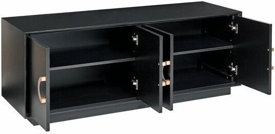 Sideboard Berwyn 524 made of Wood & Metal Black Velvet-Black Metal 120x40x46cm
