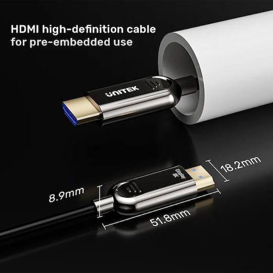 Unitek Active Optical Hdmi 2.1 Cable 8k60hz 15.0m C11085gy-15m