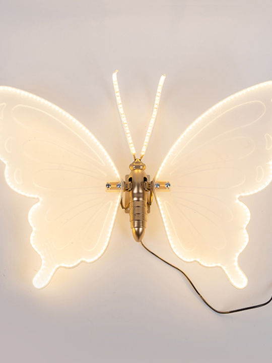 Eurolamp Illuminated Christmas Metal Figure Butterfly White Height 80cm
