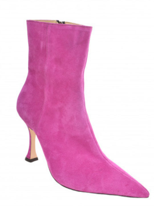 Wildleder Stiefeletten Damen Fuchsie