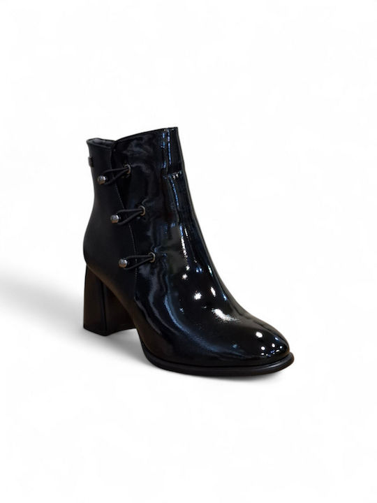 Stiefeletten Damen aus Lackleder Schwarz