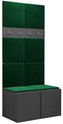 Hartford 267 Eingangsmöbel mit Spiegel & Garderobe Graphite 84x46x186cm