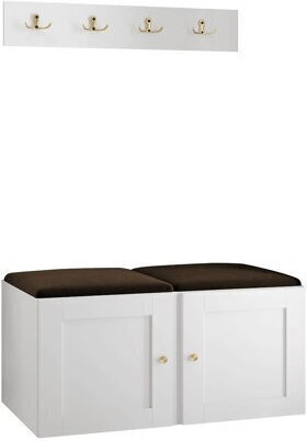 Hartford 376 Eingangsmöbel mit Spiegel & Garderobe Brown, White 84x44x42cm