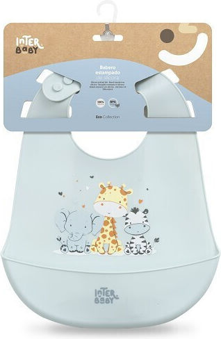 Interbaby Αδιάβροχη Σαλιάρα Σιλικόνης Blue για 6 m+