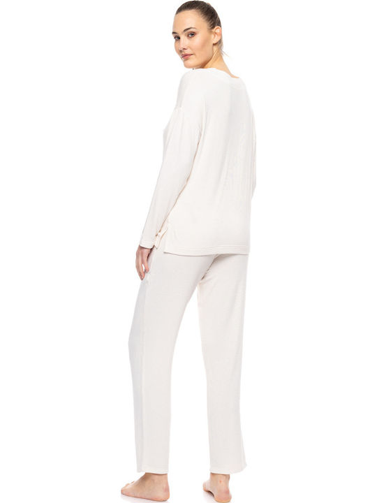 Pink Label Winter Damen Pyjama-Set Dusty Pink