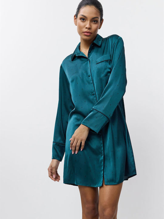 Aruelle Winter Damen Nachthemd Dark Green