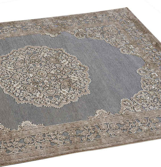 Klonaras Imperial 092/X Teppich Rechteckig Synthetisch,Polyester/Cotton/Leather Grey