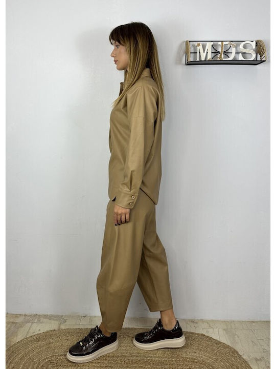 Damen Stoff Hose Beige
