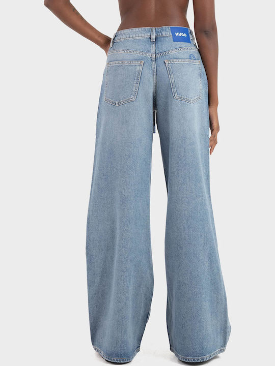 Women's Jean Trousers in Baggy Line Light Aged Denim