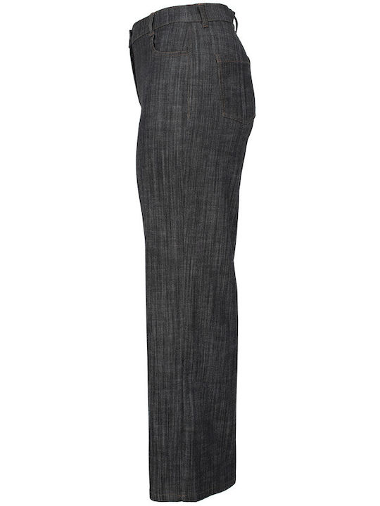 High Waist Women's Jean Trousers Flared Gray