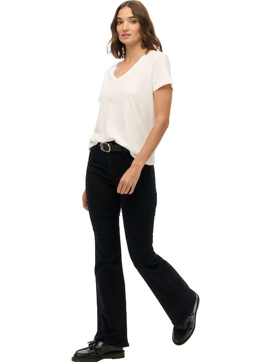 Damenjeans Schlaghose Mittelhohe Taille Black