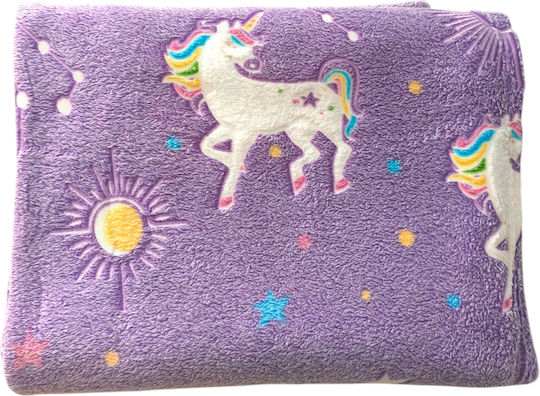 Blanket Fleece Glowing Fluorescent Purple 200x150cm