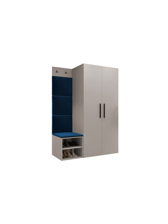 Hartford 523 Mobilier de Intrare cu Oglindă & Cuier 122x50x191cm