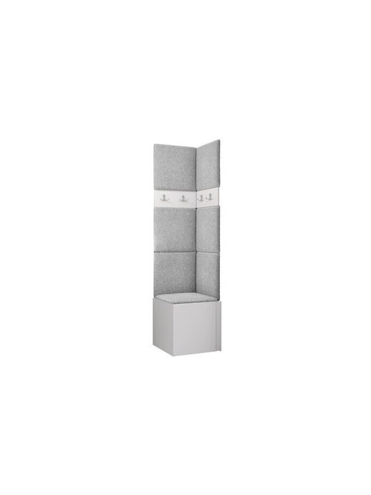 Hartford 347 Entry Furniture with Mirror & Hanger Light Grey, White 42x44x42cm