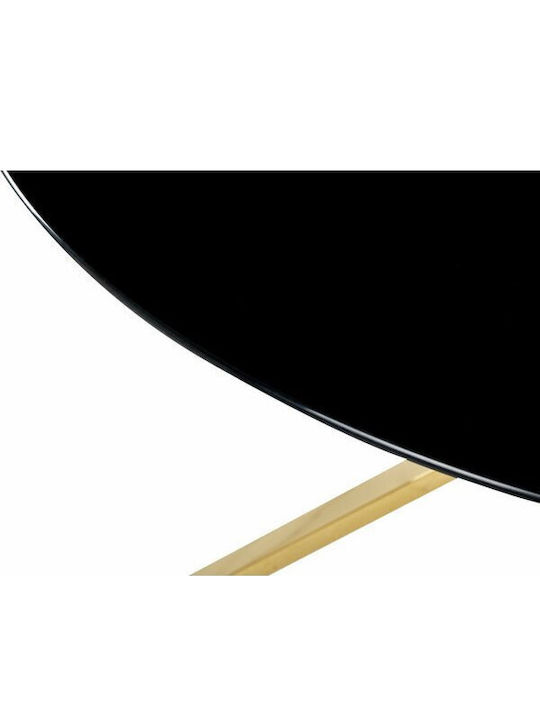 Berwyn 2173 Round Table Dining Room with Glass Surface Gold, Black 75x75cm