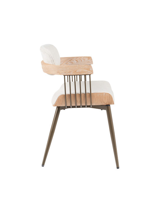 Cameo Dining Room Metallic Chair Bronze-white-wash-beige 53x49.5x75.5cm