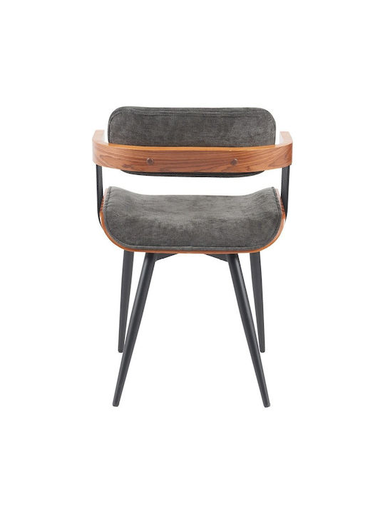 Cameo Dining Room Metallic Armchair Black-walnut Anthracite 53x49.5x75.5cm