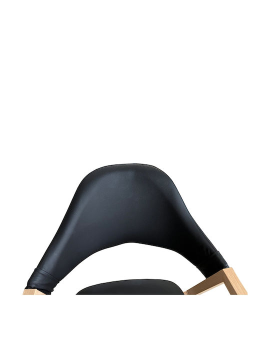 Solana Dining Room Artificial Leather Chair Black/Natural 51x51x81cm