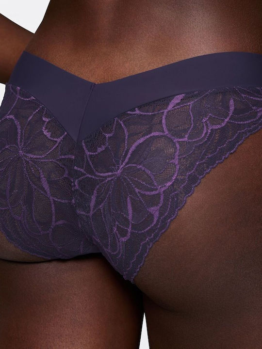 Body Make-up Women's Slip with Lace Dark Blue/Purple