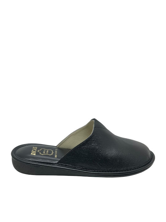 Anatomical Leather Women's Slippers Black