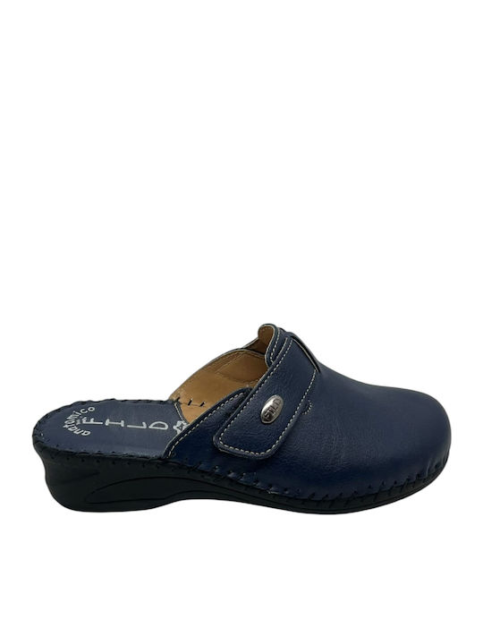 Fild Sparta-03 Anatomische Leder Damen Hausschuhe Winter Blau