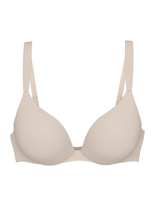 Strapless Bra with Light Padding Underwire Ανοιχτό Μπεζ