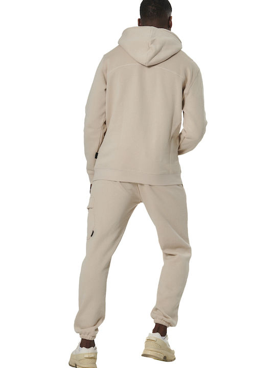 Cargo Jogginghose Mit Elastik Beige