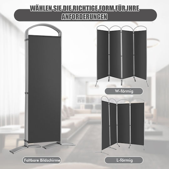 Costway Decorative Room Divider Metal Coffee 221x188cm