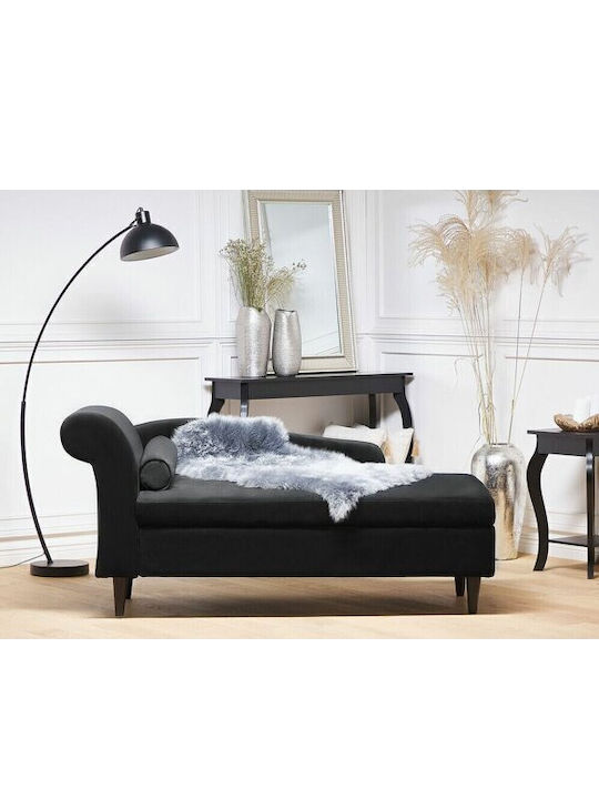 Berwyn 737 Șezlong Catifea Negru 160x70x77cm 519253BEL