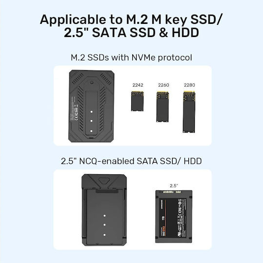 Unitek Usb-c M.2 Nvme & 2.5” Sata 10gbps Dual Enclosure S1229c