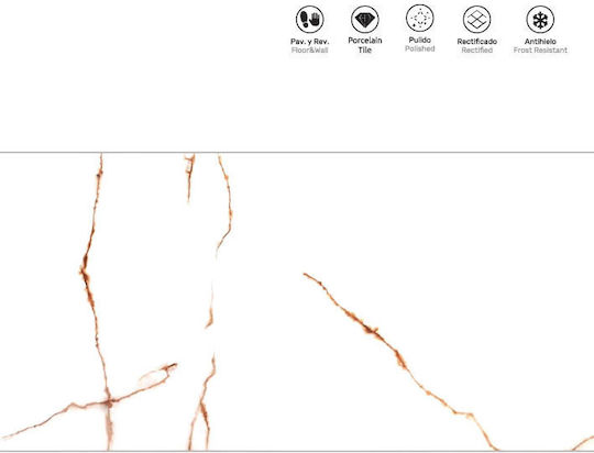 LV Granito Fliese Boden / Wand Innenbereich 120x60cm Weiß