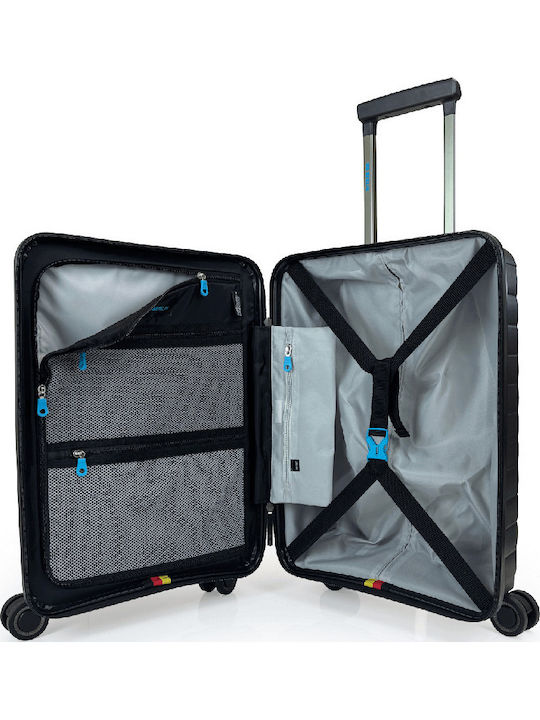 Bg Berlin Cabin Travel Suitcase Black With 4 Wheels Height 55cm
