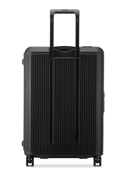 Securitech by Delsey Medium Travel Suitcase Stone Black with 4 Wheels Height 66.5cm