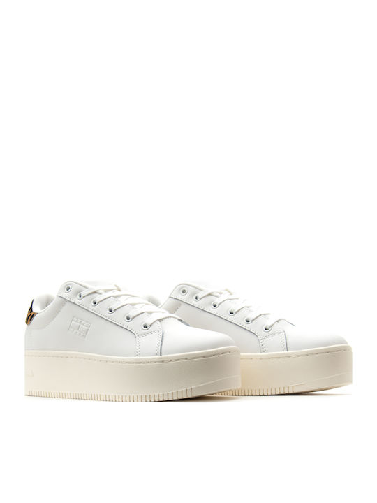 Флатформи Sneakers Εκρού Λεοπαρ
