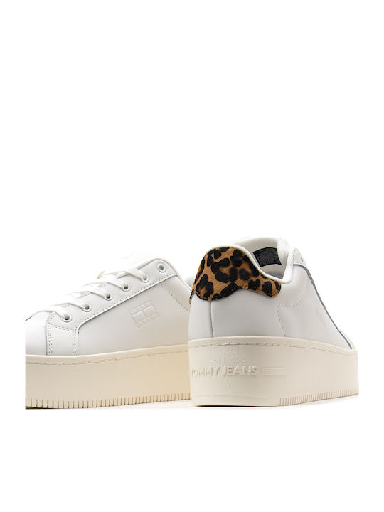 Флатформи Sneakers Εκρού Λεοπαρ