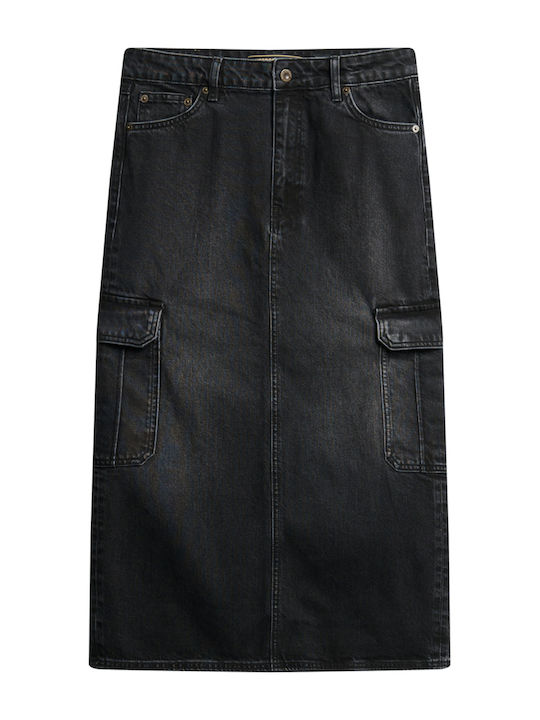 Midi Rock Black Denim