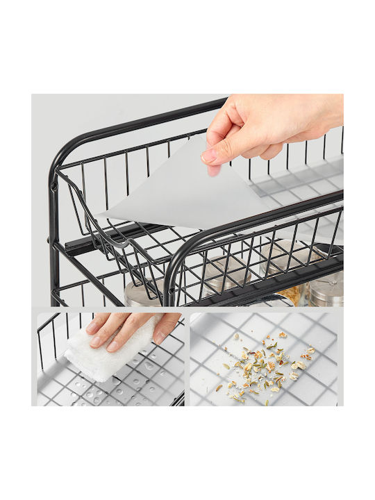 Songmics Metal Kitchen Cupboard Shelf 21.6x36.5x31.5cm Black