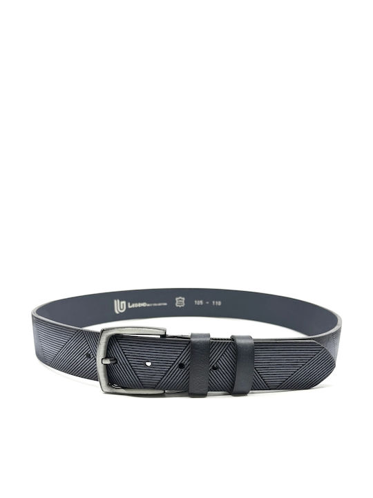Wide Men's Belt Leather Blue