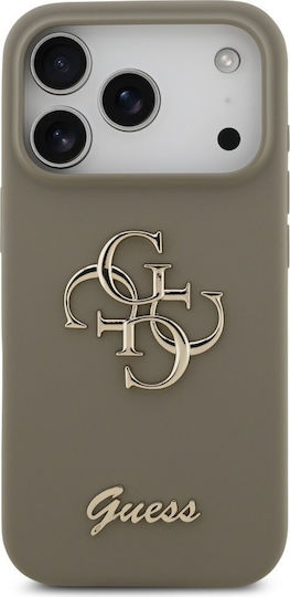 Guess Silicone Big 4g Script Umschlag Rückseite Silikon Braun (iPhone 17 Pro)