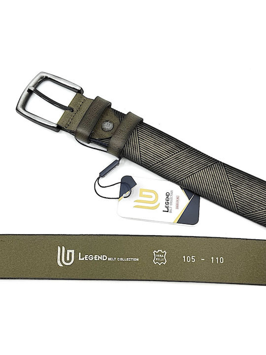 Breit Herren Gürtel Leder Grün