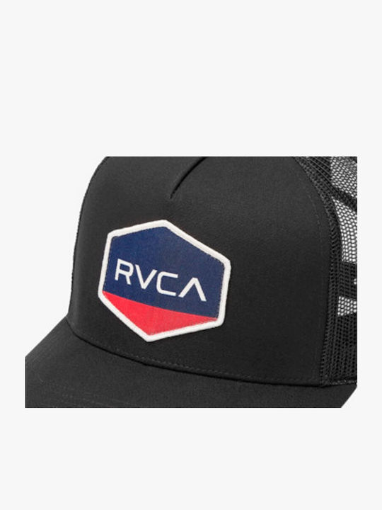 Rvca Commonwealth Curved Trucker Hat Jockey Black 23d553521-blk