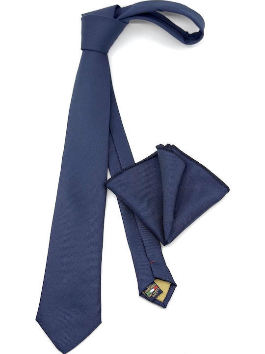 Legend Accessories Σετ Ανδρικής Γραβάτας Μονόχρωμη σε Navy Μπλε Χρώμα