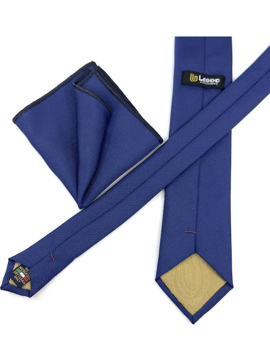 Legend Accessories Herren Krawatten Set Monochrom in Blau Farbe