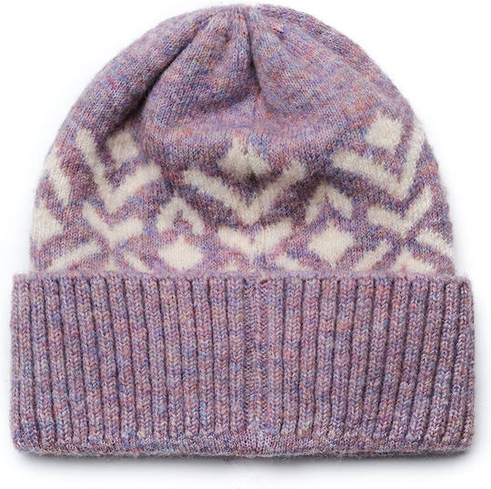 Beanie Unisex Beanie with Rib Knit in Lilac color