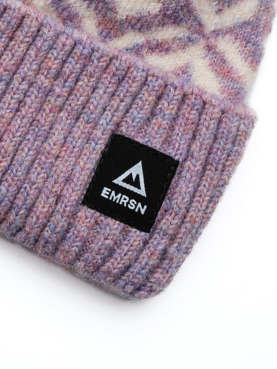 Beanie Unisex Σκούφος με Rib Πλέξη σε Λιλά χρώμα