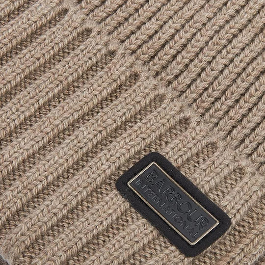 Beanie Männer Beanie mit Rippstrick in Braun Farbe