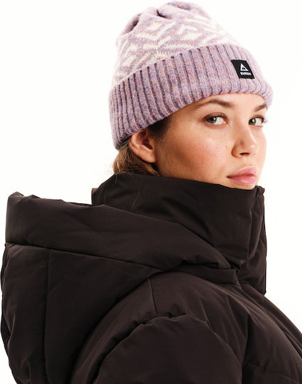 Beanie Unisex Beanie with Rib Knit in Lilac color
