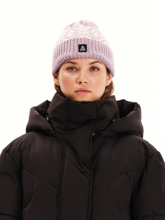 Beanie Unisex Σκούφος με Rib Πλέξη σε Λιλά χρώμα