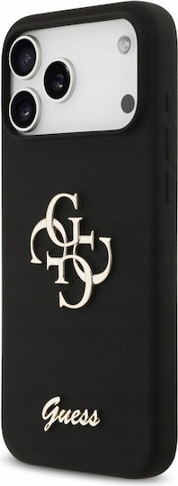 Guess Silicone Big 4g Script Umschlag Rückseite Silikon Schwarz (iPhone 17 Pro Max)